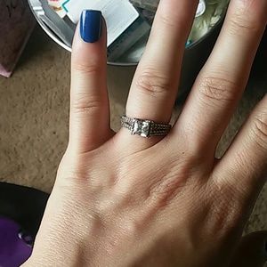 Pierce And Pagoda Sterling silver engagement ring